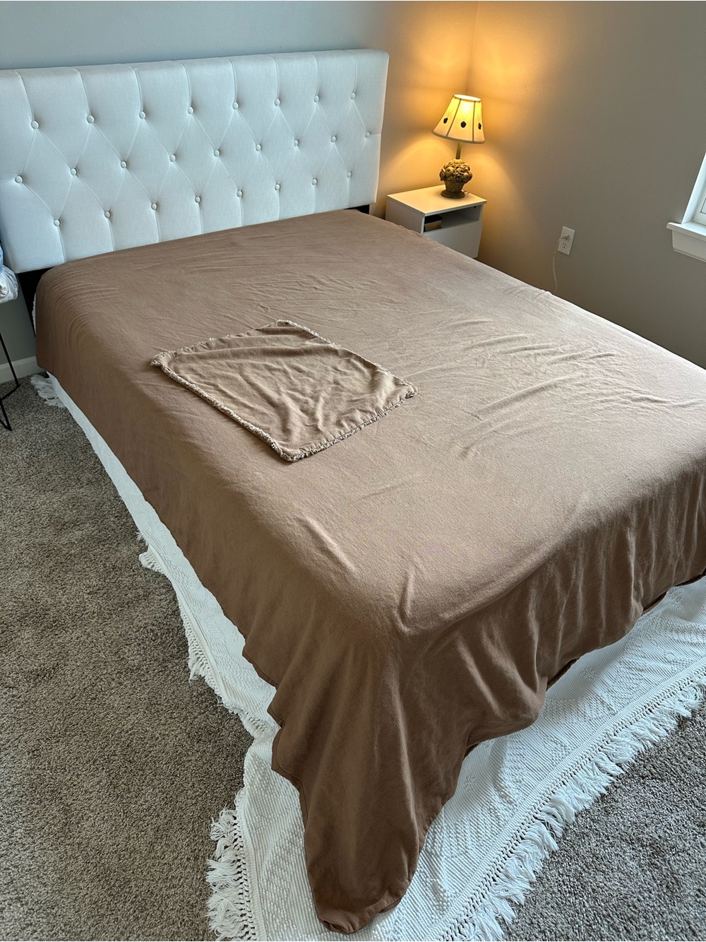 Casaluna Full Queen Solid Brown Rayon Linen Woven Duvet Cover Zip Breathable